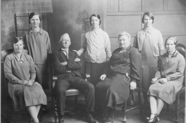 Photograph, Mr Samuel Rogers & Mrs Emma Rogers nee Unknown with their Family -- Studio Portrait