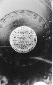 Photograph, One of the first trophies donated to the Stawell Bowling Club 15 Jan 1896