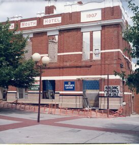 Photograph, Bull & Mouth Hotel in Main Street Stawell when partly demolished 1985 -- Coloured