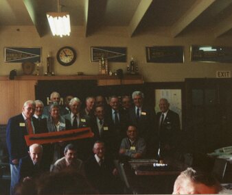 Photograph, H.M.A.S. Stawell Association & the Japanese Sword presentation 1990 -- Coloured