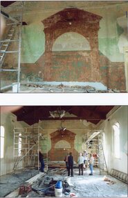 Photograph, A painting under many layers of paint -- Found in 2012 whilst doing renovations -- 4 Photos