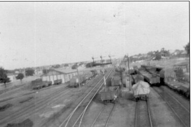 Photograph, Stawell Railway Yards viewed from the Step Bridge 1930's -- 2 Photos