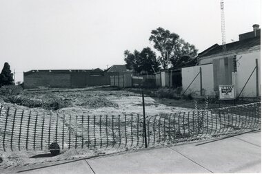 Photograph, Vacant block site of McCracken's Garage from Main and Wimmera Streets -- Postcard -- 2 Photos