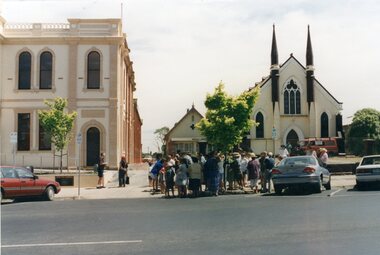 Photograph, Methodist Church Now Uniting Church -- Protest at demolition