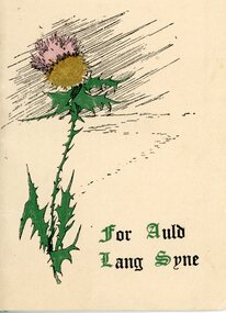 Photograph, Soldiers Memorial Stawell --small greetings card 'For Auld Lang Syne' 1923 -- Postcard