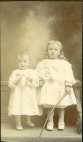 Photograph, Miss Grace & Master Will Perrier -- Children of Mrs  Eliza Grace Perrier nee Goldsworthy -- Studio Portrait