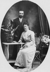 Photograph, Mr J Young & Mrs L Young nee Goldsworthy -- Studio Portrait