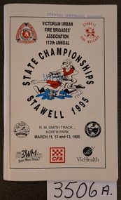 Booklet, Victorian Urban Fire Brigades, State Championshios Stawell 1995, 1995