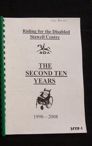Book, Riding for the Disabled, Riding for the Disabled Stawell Centre, The Second Ten Years 1998-2008, 2008