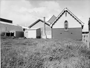 Photograph, Stawell Methodist Church in Main Street Stawell viewed at the rear of the Church Buildings from Scallan Street