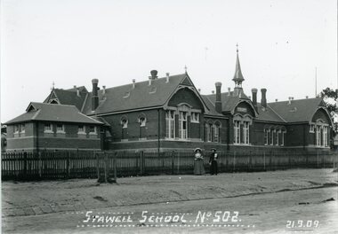 Photograph, Stawell Primary School Number 502 with 2 ladies 1909