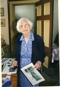 Photograph, Miss Elsie Moulden at the Stawell Historical Society 1999