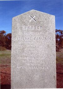 Photograph, Mrs Catherine Constable nee Moray 1877  -- Restored Grave Marker 2012 -- Coloured