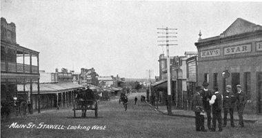 Photograph, Main Street Stawell looking West c1907.  Kay's Star Hotel on Right