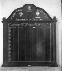 Photograph, Honour Board Inter House Competitions Stawell High School with photos of those who the houses are named after WW1 1930-1945
