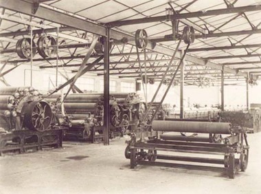 Photograph, North Western Woollen Mills -- Carding Machines
