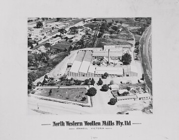 Photograph, North Western Woollen Mills -- Aerial View, Duplicate of Framed Image
