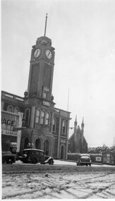 Photograph, Stawell Town Hall with snow 1949