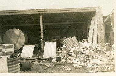 Photograph, Mr T Barkers Tank factory -- Tank Shed 1926