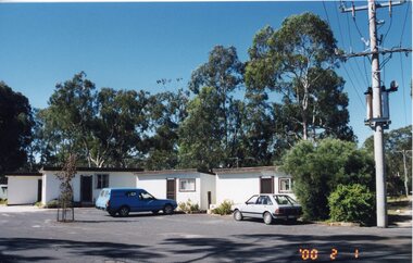 Photograph, Grampians Gate Caravan Park showing four cabins