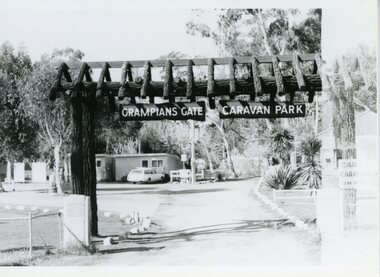 Photograph, Grampians Gate Caravan Park -- Park entrance c1960