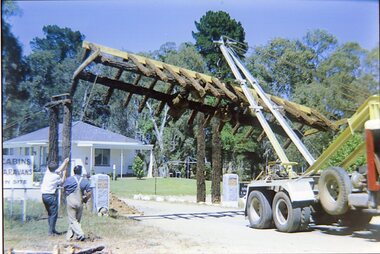 Photograph, Grampians Gate Caravan Park -- Contruction of the park entrance -- Coloured