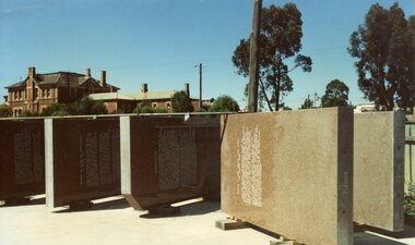 Photograph, Guadalcanal Memorial - Group of Memorial Slabs -- Coloured