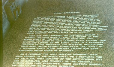 Photograph, Guadalcanal Memorial - Final Operations -- Coloured