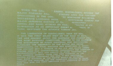 Photograph, Guadalcanal Memorial - When the campaign ended -- Coloured