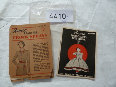 Memorabilia - Realia, Semco Embroidery Text Book 3D !st Edition Free Sampler insede, 1930's