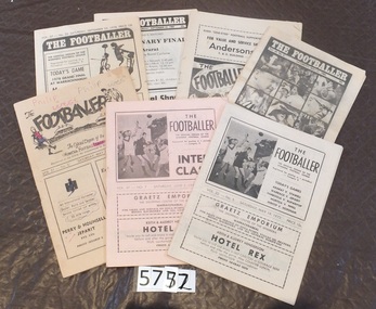 Booklet, The Footballer, Nine "The Footballer" Wimmera Football League Booklets, 1973
