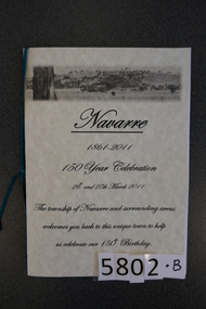 Booklet, Navarre Committee, Navarre 1861-2011, 150 Year Celebration Flyer, 2011