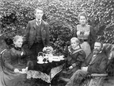 Photograph, Bone Family Portrait Photo in garden setting