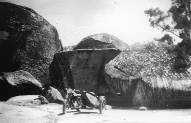 Photograph, Norton Motorbike at Sister Rocks c 1947