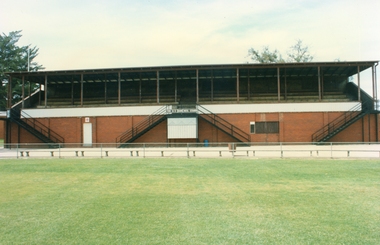 Photograph, Central Park Oval -- A E Neil Grandstand -- Coloured photograph c 2003