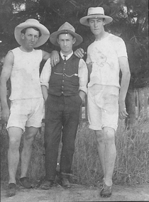 Photograph, Mr Percy Heard, Mr Albert Heard & unknown gentleman. c1920