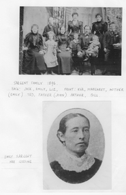 Photograph, Mr John Langton Sargent with family & Mrs Emily Sargent nee Gissing 1896 -- 2 Photos -- Studio Portraits