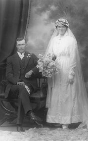 Photograph, Eden Studios, Mr William John Giles & Mrs Emma Giles nee Unknown -- Wedding Photo