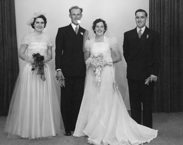 Photograph, Mr Alan Gilkes & Mrs Marg Giles nee Unknown -- Wedding Photo 1940's or 1950's -- Studio Portrait