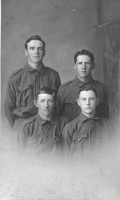 Photograph, Grammona Gordon Studios, Mr Fred Rathgeber, Mr Bob Simpson, Mr Bill Holmes & Mr Cameron Danein WW1 Uniforms, 1914-1918