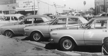 Photograph, Wedding Vehicles in Main Street Stawell