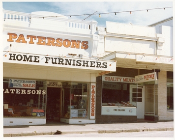 Photograph, Pleasant Creek Special School, Patterson's Home Furnishing & Max Holmes Butcher Nov 1975, Nov 1975
