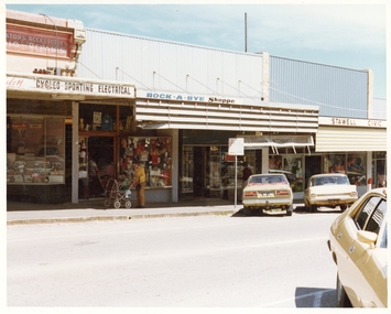 Photograph, Pleasant Creek Special School, Alf Paulett Cycling, Sporting, Electrical,  Rock A Bye Babies Clothes (Jean Earle), Jack Williamsons Jewelers, Civic Store (Jean Earle) Nov 1975, Nov 1975