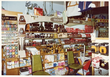 Photograph, Pleasant Creek Special School, Monaghan Pharmacy Interior Nov 1975, Nov 1975
