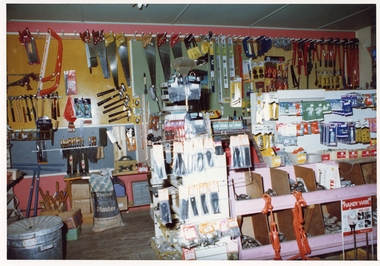 Photograph, Pleasant Creek Special School, Frank Floyd Pty Ltd. Hardware Store interior Wimmera Street Stawell Nov 1975, Nov 1975