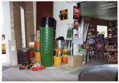 Photograph, Pleasant Creek Special School, Frank Floyd Pty Ltd. Hardware Store interior Wimmera Street Stawell Nov 1975, Nov 1975