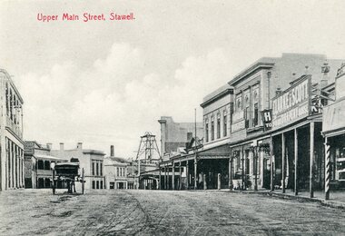 Postcard, Upper Main Street Stawell c1906