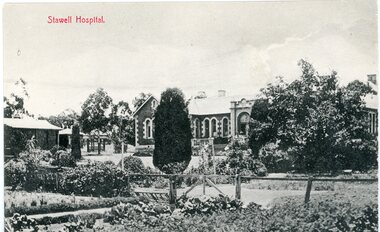 Postcard, Pleasant Creek Hospital Gardens Longfield Street Stawell c1906