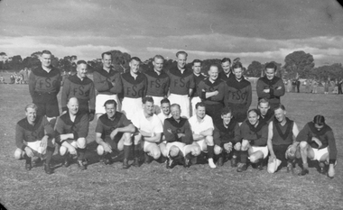 Photograph, K Shuttleworth, Stawell Old Timers Football Team 1950