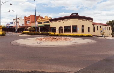 Photograph - View Across to Post Office Arcade, Carol Ann Jones, Pizza Roundabout Cr. Main & Wimmera Streets  26th January 2020, 26/1/2020